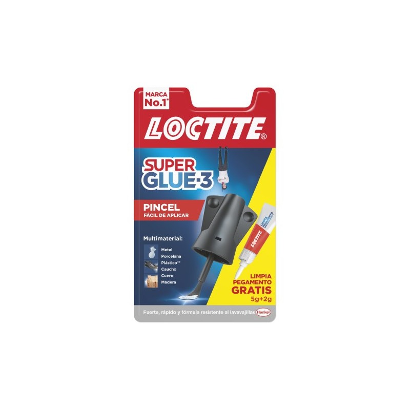 ADHESIVO INSTANTANEO SUPER GLUE 3 5GR BRUSH LIMPIA PEGAMENTO GRATIS LOCTITE 2600307