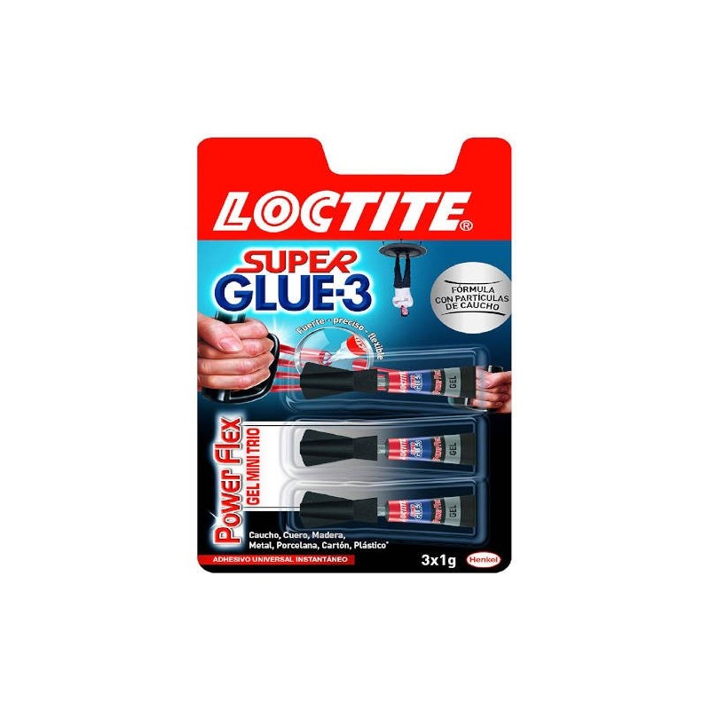 ADHESIVO INSTANTANEO SUPER GLUE 3X1GR MONODOSIS POWER GEL LOCTITE 2640066