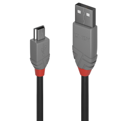 Lindy 36721 cable USB USB 20 05 m USB A Mini USB B Negro Gris