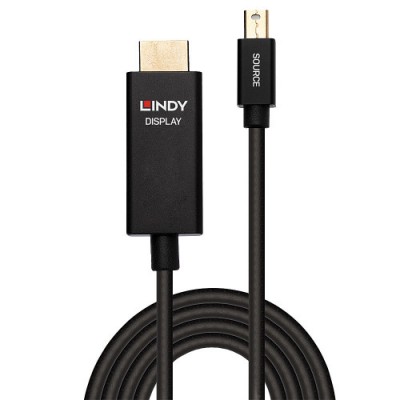 Lindy 40922 adaptador de cable de video 2 m Mini DisplayPort HDMI tipo A Estandar Negro