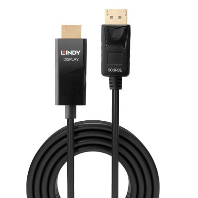 Lindy 40924 adaptador de cable de video 05 m DisplayPort HDMI tipo A Estandar Negro
