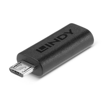 Lindy 41903 cambiador de genero para cable USB Type C USB Type Micro B Negro