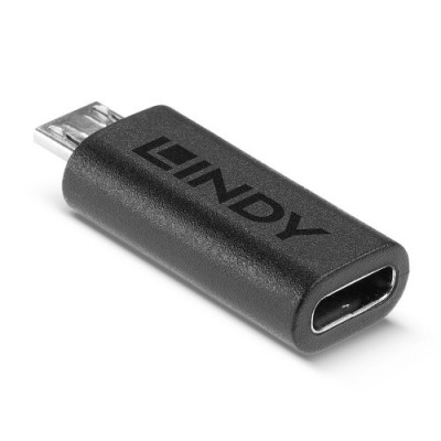 Lindy 41903 cambiador de genero para cable USB Type C USB Type Micro B Negro