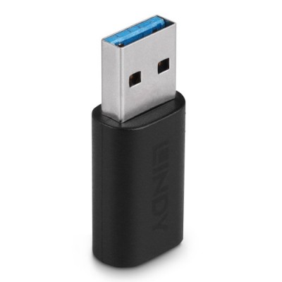 Lindy 41904 cambiador de genero para cable USB 32 Type A USB 32 Type C Negro