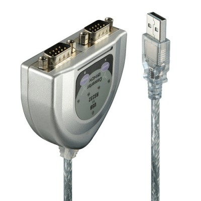 Lindy 42889 cable de serie Plata 06 m USB tipo A DB 9