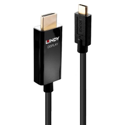 Lindy 43292 adaptador de cable de video 2 m USB Tipo C HDMI tipo A Estandar Negro