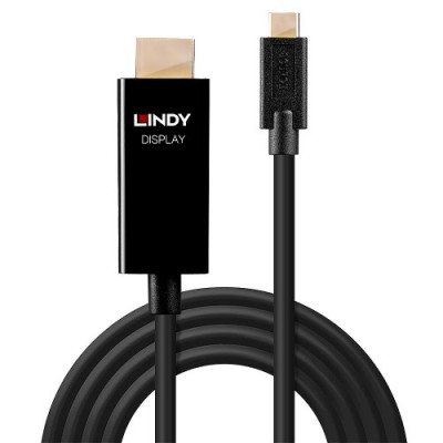 Lindy 43292 adaptador de cable de video 2 m USB Tipo C HDMI tipo A Estandar Negro