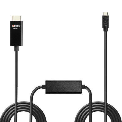 Lindy 43315 adaptador de cable de video 5 m USB Tipo C HDMI tipo A Estandar Negro