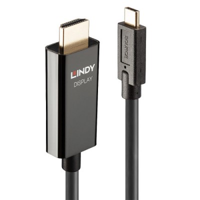Lindy 43317 adaptador de cable de video 10 m USB Tipo C HDMI tipo A Estandar Negro