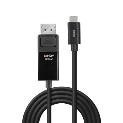 Lindy 43343 adaptador de cable de video 3 m USB Tipo C DisplayPort Negro
