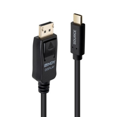 Lindy 43501 adaptador de cable de video 2 m USB Tipo C DisplayPort Negro