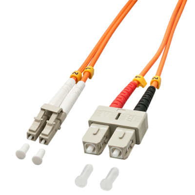 Lindy LC SC 2m Cable de fibra optica e InfiniBand Multicolor Naranja