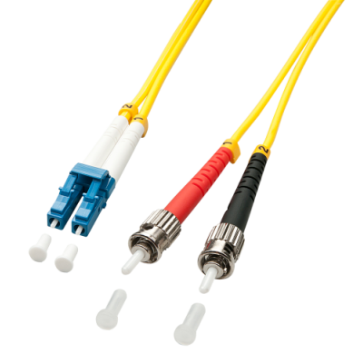 Lindy 50m OS2 LC ST Duplex Cable de fibra optica e InfiniBand 5 m Amarillo