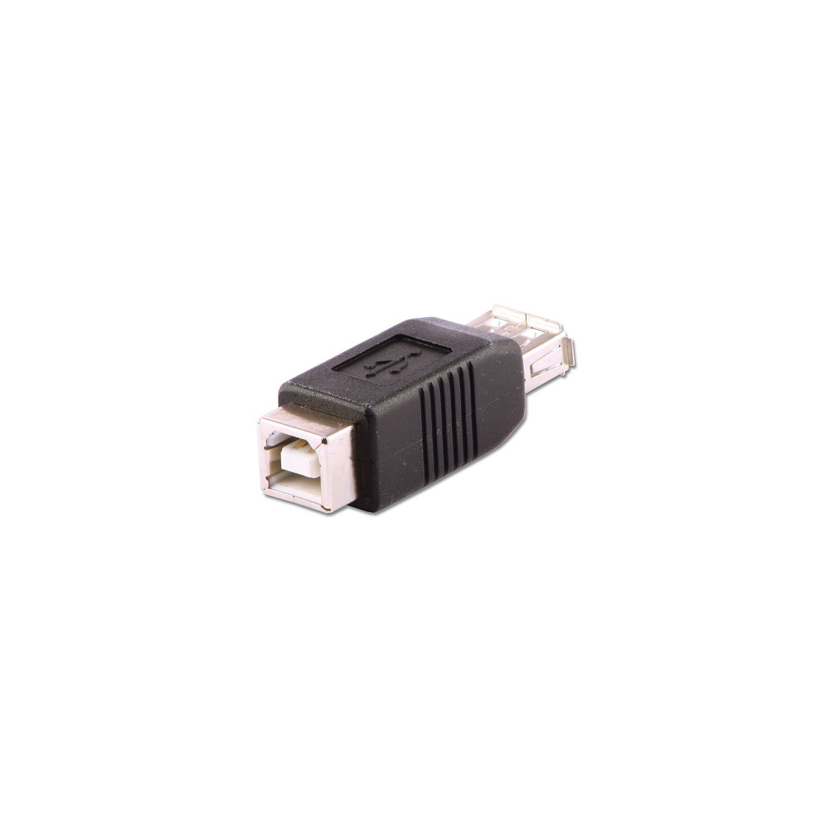 Lindy 71228 cambiador de genero para cable USB A USB B Negro