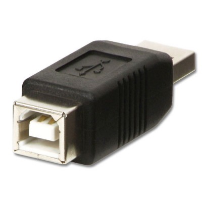 Lindy 71231 cambiador de genero para cable USB A USB B Negro