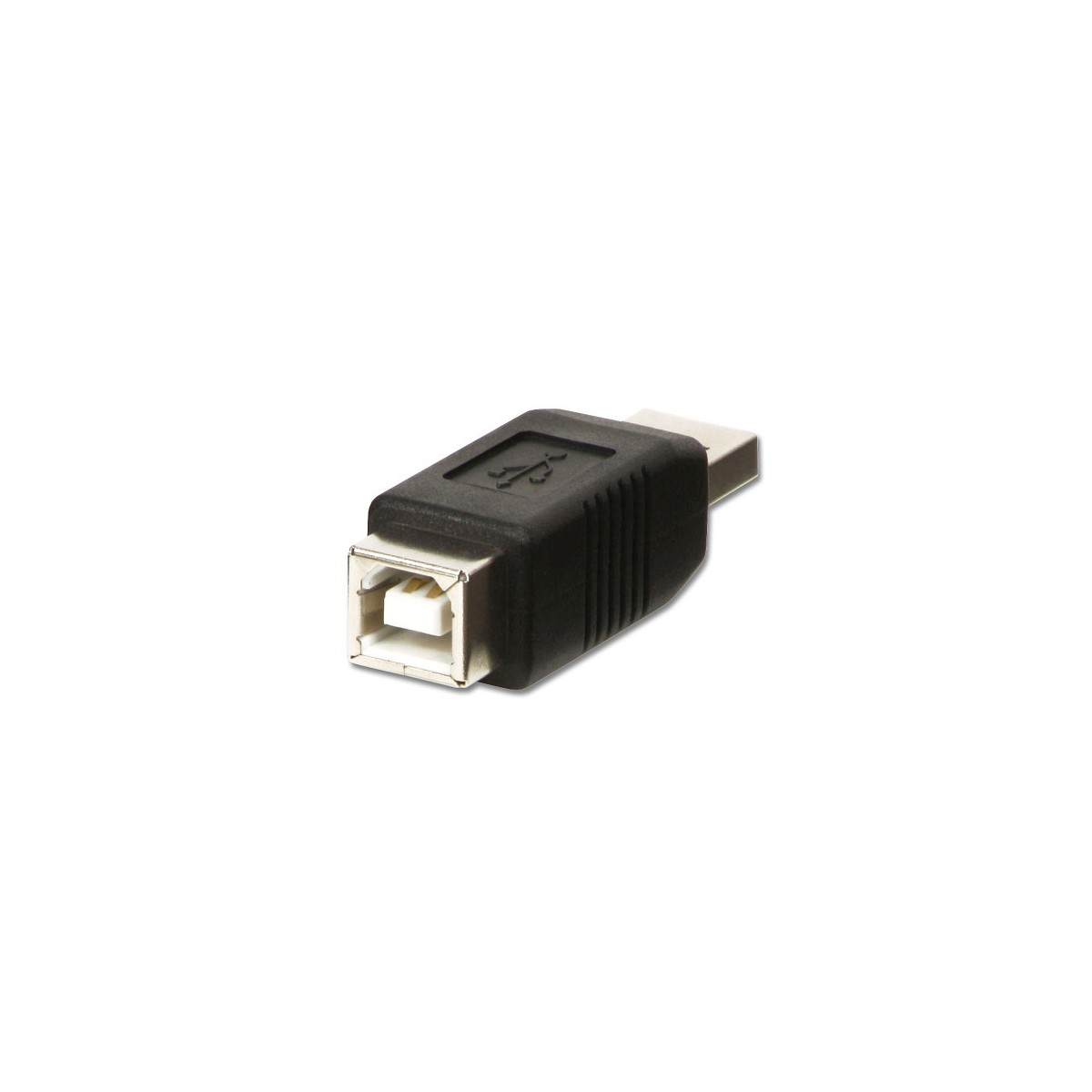 Lindy 71231 cambiador de genero para cable USB A USB B Negro