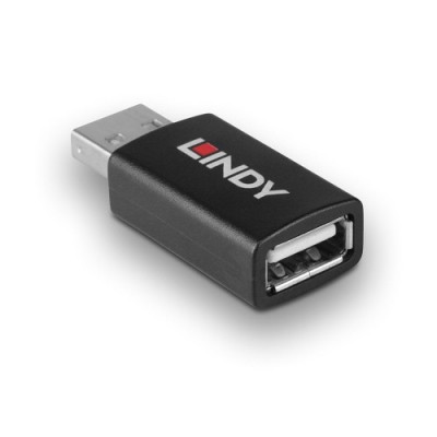 Lindy 71263 cambiador de genero para cable USB Type A Negro