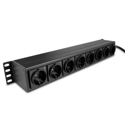 Lindy 73025 unidad de distribucion de energia PDU 8 salidas AC 15U Negro