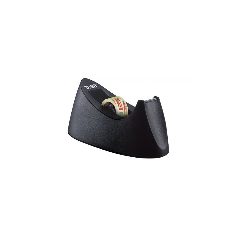 DISPENSADOR SOBREMESA PORTARROLLOS EASY CUT CURVE ANTIDESLIZANTE 1 ROLLOS 19MMX10M NEGRO TESA 53917 00000 00