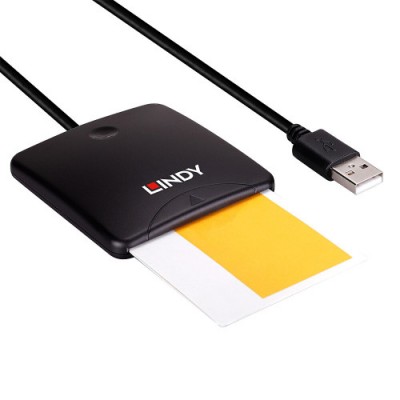 Lindy 43407 lector de tarjeta magnetica USB Negro