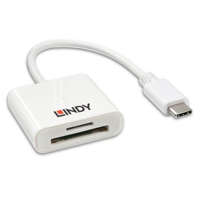 Lindy 43185 lector de tarjeta USB 32 Gen 1 31 Gen 1 Type C Blanco