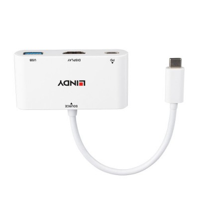 Lindy 43340 Adaptador grafico USB 3840 x 2160 Pixeles Blanco