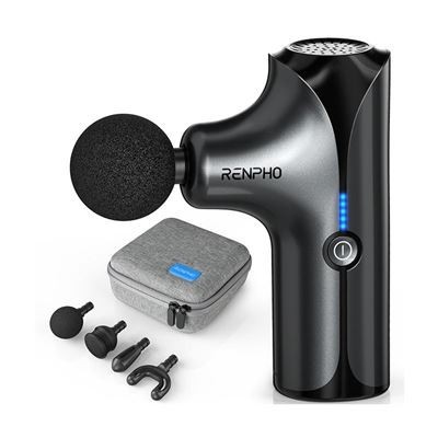 RENPHO MINI MASSAGE GUN 4 HEADS 5 SPEEDS BLACK
