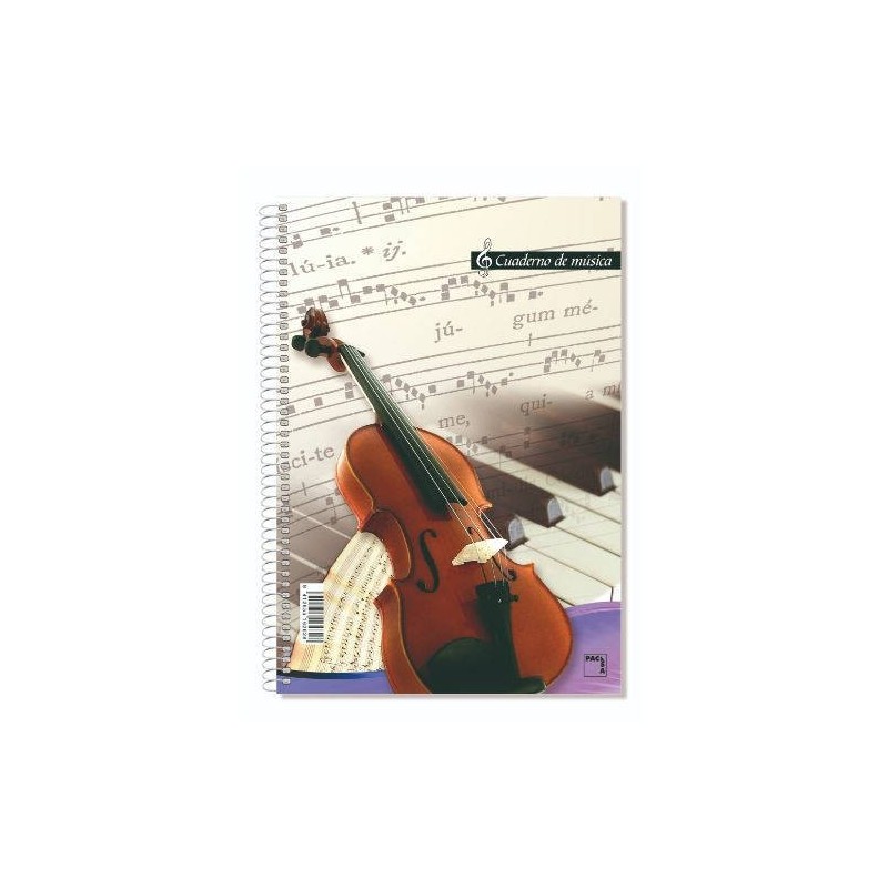 CUADERNO BLOCKS DE MUSICA 80 GRS FOLIO 215X310MM 20 HOJAS 16 PENTAGRAMAS PACSA 18805