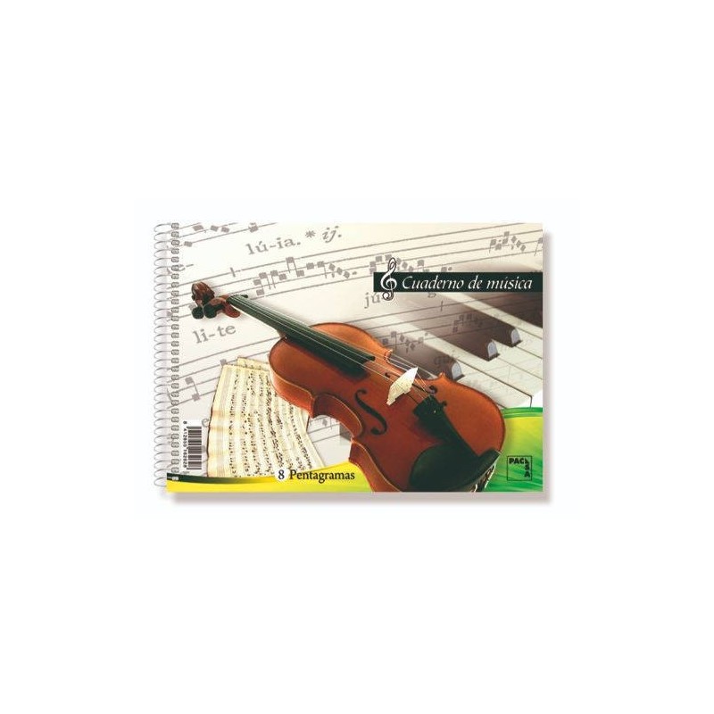 CUADERNO BLOCKS DE MUSICA 80 GRS 4º 155X215MM 20 HOJAS 8 PENTAGRAMAS PACSA 18801