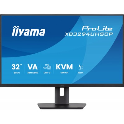 MONITOR IIYAMA 32 PULGADAS VA 4K BASE USB C 95W CONMUTADOR KVM PUERTO LAN COMPATIBILIDAD PIP PBP