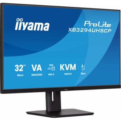 MONITOR IIYAMA 32 PULGADAS VA 4K BASE USB C 95W CONMUTADOR KVM PUERTO LAN COMPATIBILIDAD PIP PBP