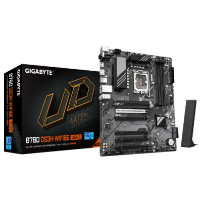 PLACA GIGABYTE B760 DS3H WF6E GEN5INTEL1700B7604DDR5256GBHDMIDP4SATA2M2GBLANWIFI6EBT533USB322USB CATX