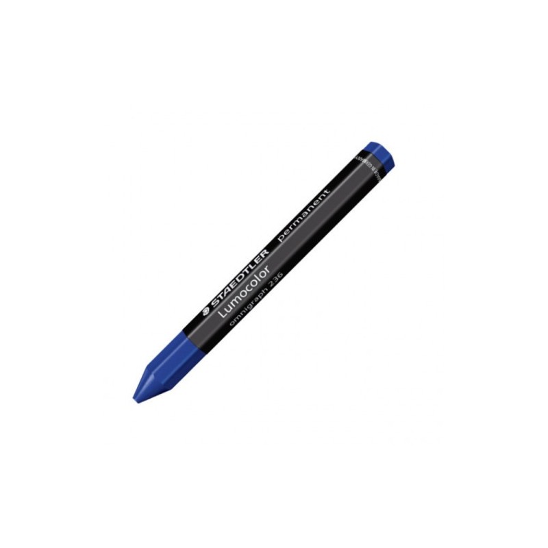 LAPIZ CERA PERMANENTE LUMOCOLOR OMNIGRAPH 12MM AZUL STAEDTLER 236 3