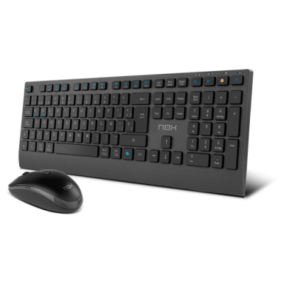 NOX NXLITEDUOSP teclado Raton incluido Hogar RF Wireless Bluetooth QWERTY Espanol Negro