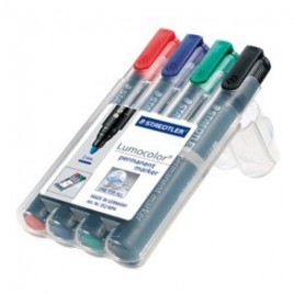 ESTUCHE 4 MARCADORES PERMANENTES LUMOCOLOR 352 TRAZO 2MM SURTIDOS STAEDTLER 352 WP4