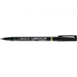 MARCADOR LUMOCOLOR PERMANENTE PUNTA SUPERFINA 04MM NEGRO STAEDTLER 313 9