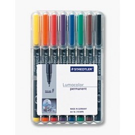 ESTUCHE 8 MARCADORES LUMOCOLOR PERMANENTE PUNTA FINA 06MM SURTIDOS STAEDTLER 318 WP8