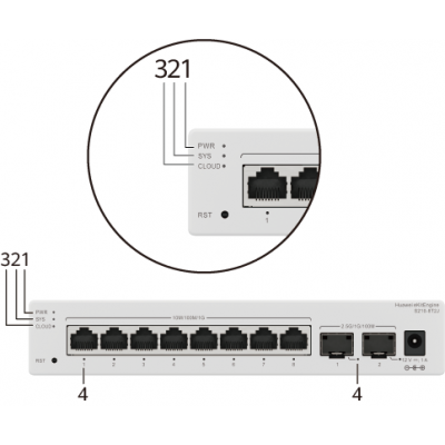 HUAWEI S210 24T2J 2410 100 1000BASE T PORTS 225GE SFP PORTS BUILT IN AC POWER FANLESS