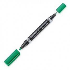 MARCADOR DUO LUMOCOLOR PERMANENTE PUNTAS 06 1MM 1MM VERDE STAEDTLER 348 5