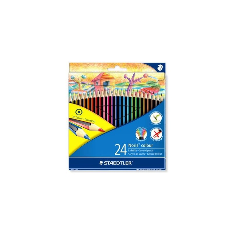 ESTUCHE 24 LAPICES DE COLORES NORIS COLOUR SURTIDOS STAEDTLER 185 C24