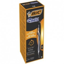 BOLIGRAFO GELOCITY QUICK DRY RETRACTIL TRAZO 07 MM COLOR NEGRO BIC 949873