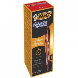 BOLIGRAFO GELOCITY QUICK DRY RETRACTIL TRAZO 07 MM COLOR ROJO BIC 949874