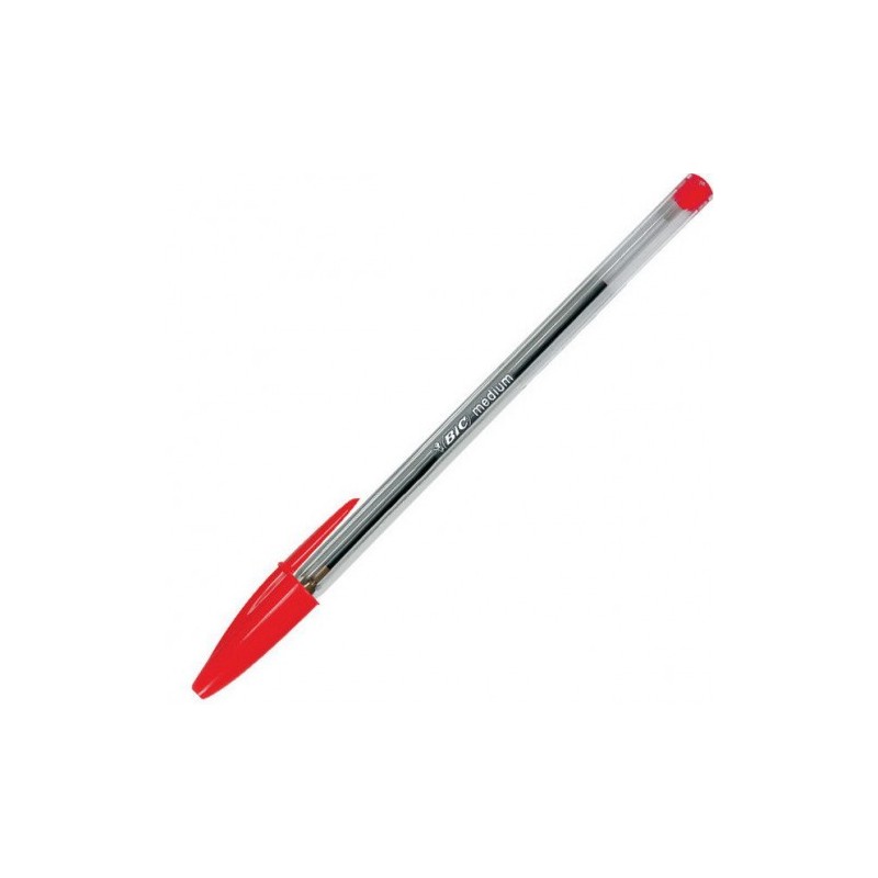 BOLIGRAFO CRISTAL CUERPO TRANSPARENTE TRAZO 04 MM COLOR ROJO BIC 8373619