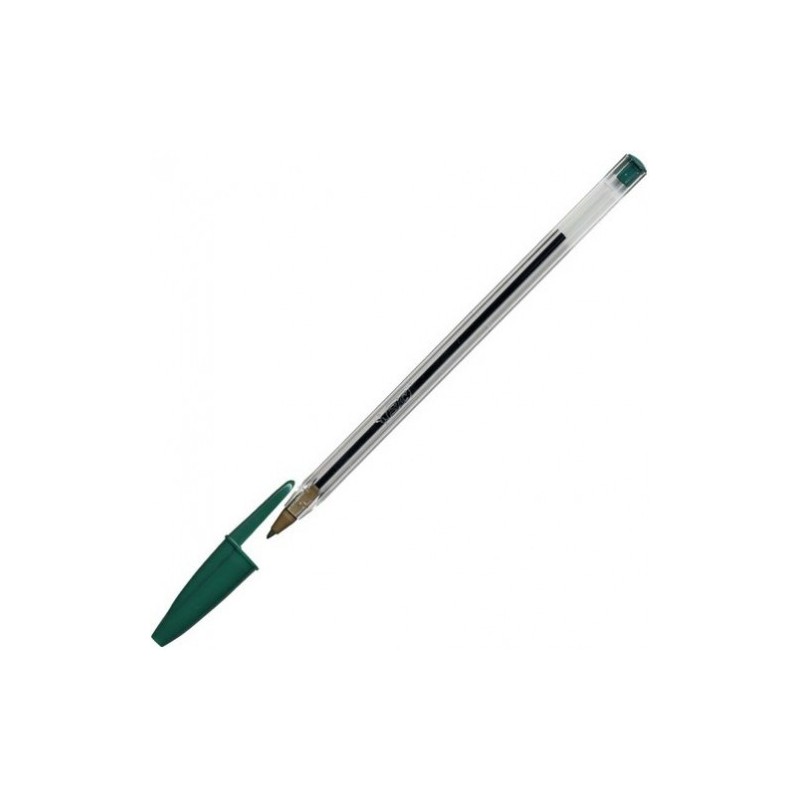 BOLIGRAFO CRISTAL CUERPO TRANSPARENTE TRAZO 04 MM COLOR VERDE BIC 8373629