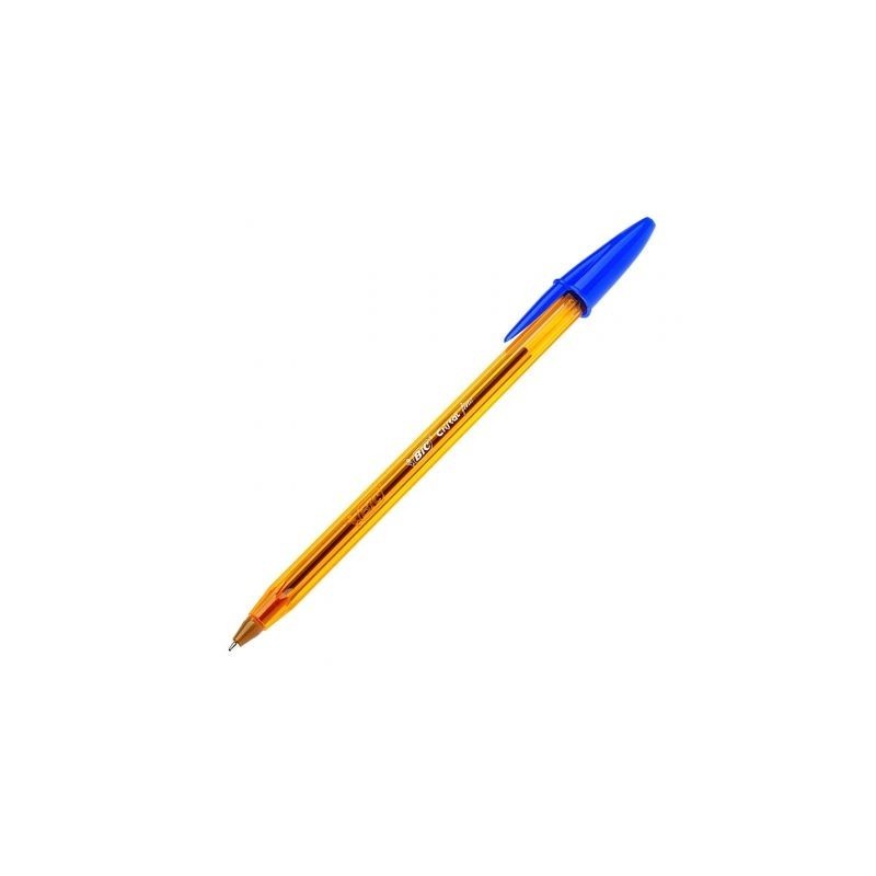 BOLIGRAFO CRISTAL FINE CUERPO NARANJA TRAZO 03 MM COLOR AZUL BIC 872730