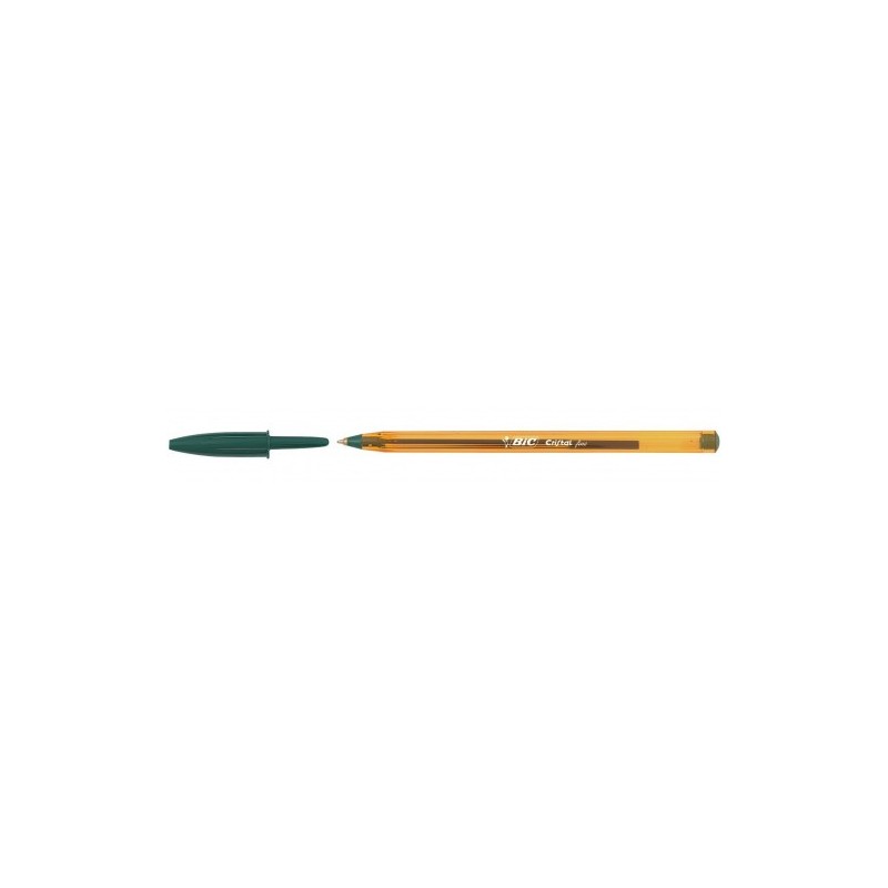 BOLIGRAFO CRISTAL FINE CUERPO NARANJA TRAZO 03 MM COLOR VERDE BIC 872729