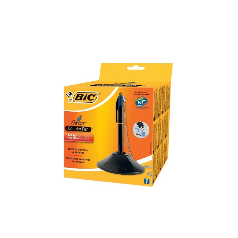 BOLIGRAFO 4 TINTAS COUNTER CON PEANA TRAZO 04 MM 4 TINTAS EN AZUL BIC 918515