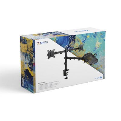 TooQ Soporte de Mesa para 2 Pantallas 17 32 y Portatil Negro