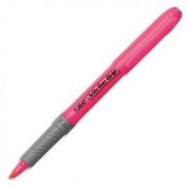 MARCADOR FLUORESCENTE HIGHLIGHTER GRIP TRAZO 15 33MM ROSA BIC 811934