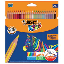 BLISTER 24 LAPICES DE COLORES EVO STRIPES COLORES SURTIDOS BIC 9505251